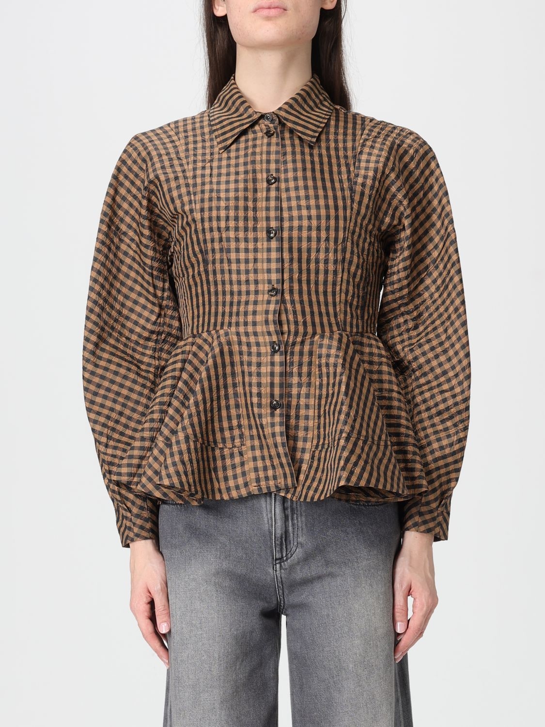 [GANNI] Shirts Long Sleeve SS26 A1040054 925