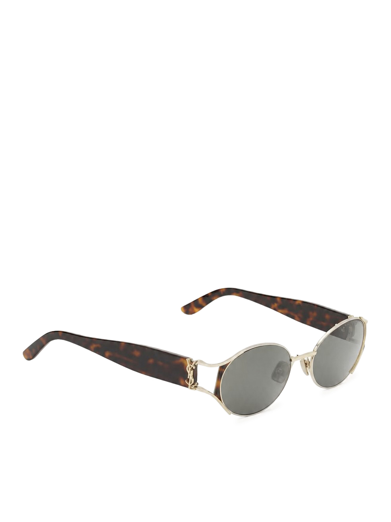 [Saint Laurent] Sunglasses FW26 A003D4Y99688163 SILVER HAVANA GREY