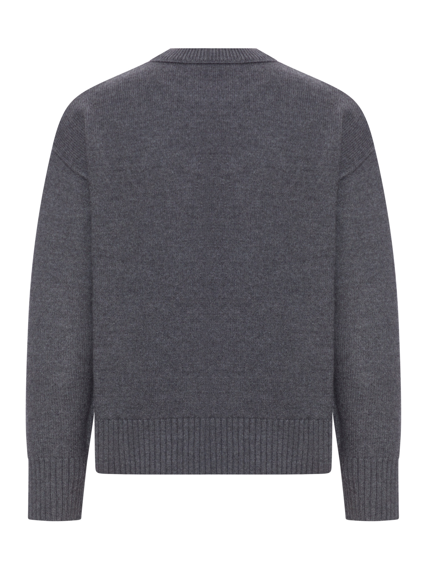 [Ami Paris] Knitwear FW26 UKS838018084 GRIS CHINE   ROUGE