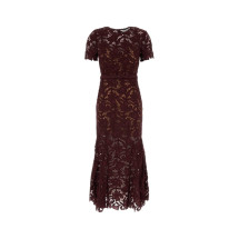 [SELF PORTRAIT] Short sleeve dress FW26 PF26107MBU BURGUNDY