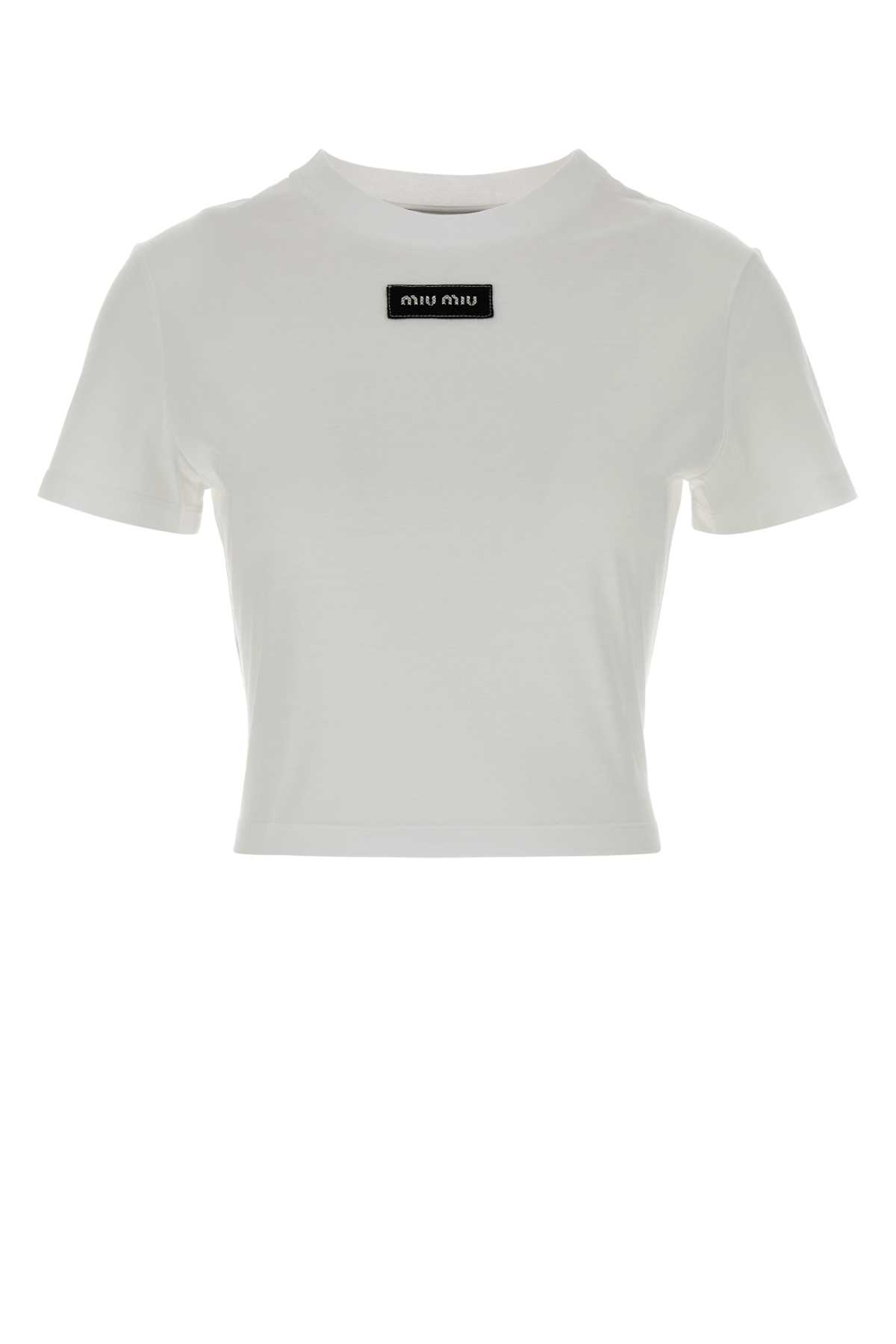 [Miu Miu] T-shirts Short Sleeve FW26 MJNA45SOOO6398 F0009