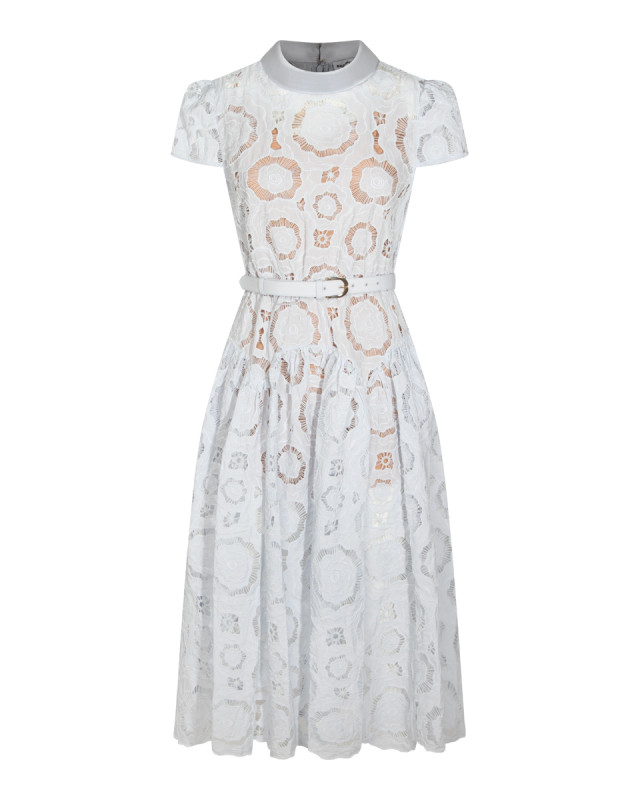 [Self - portrait] Short sleeve dress SS26 RS26167MBBLBLUE