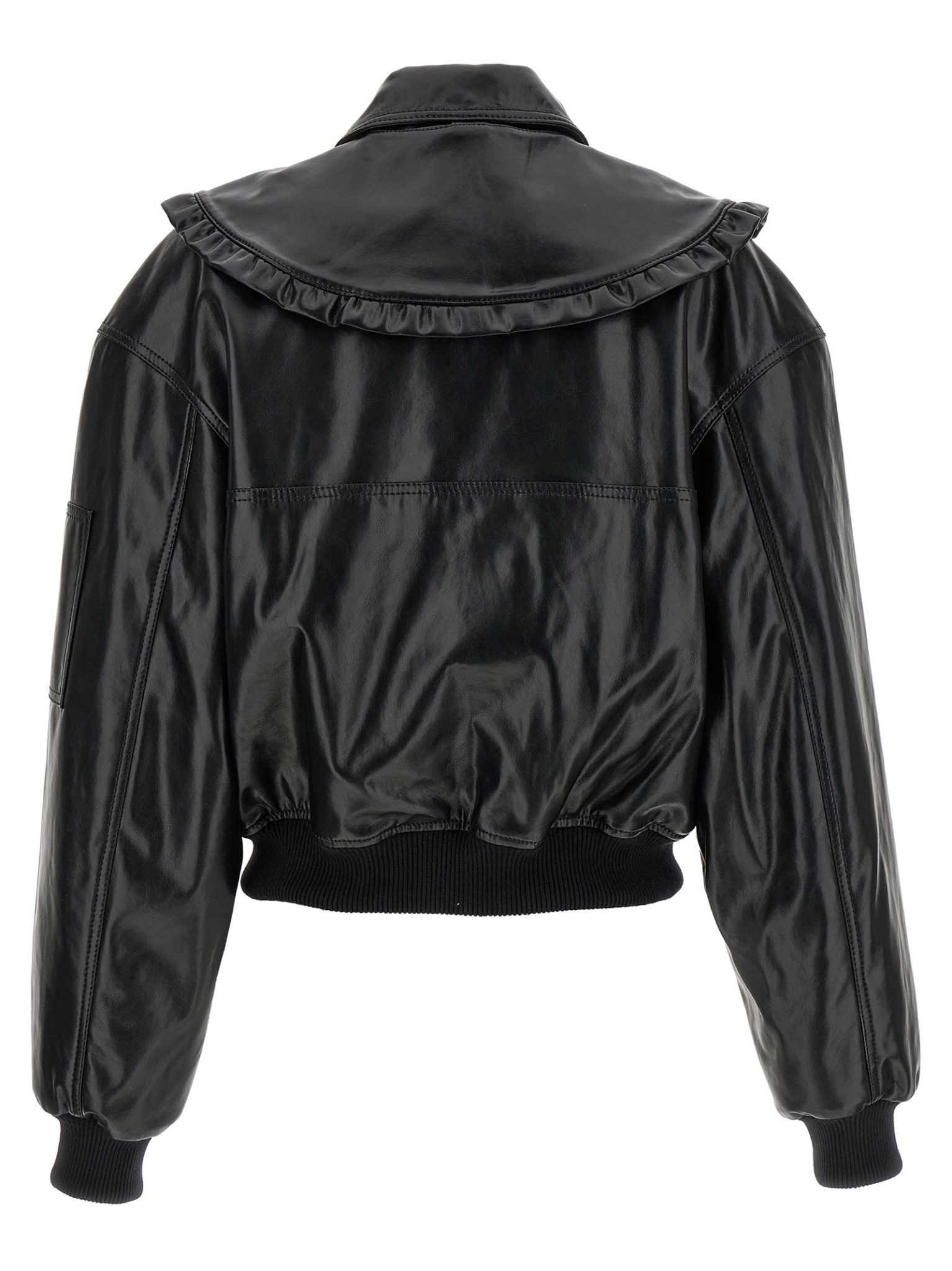 [GANNI] Leather Jacket SS26 A1010059099