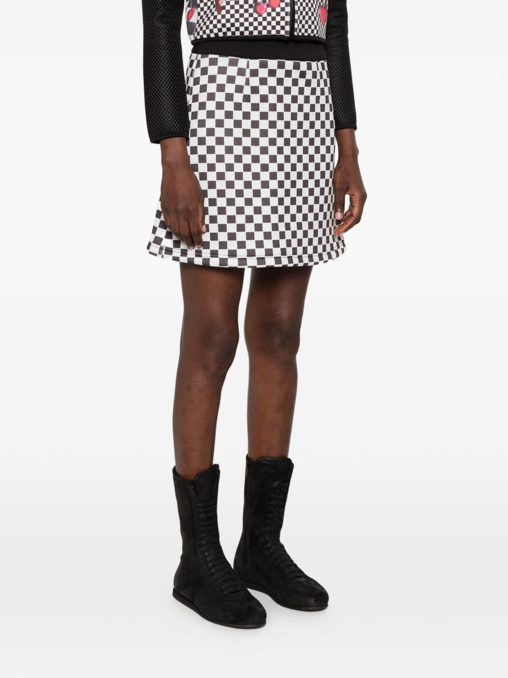 [THE ARTISTYLIST] Mini skirt SS26 CHECK BLOUSE MLT