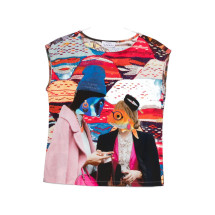 [THE ARTISTYLIST] T-shirts Sleeveless SS26 FISH TOP COTTON MLT