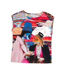 [THE ARTISTYLIST] T-shirts Sleeveless SS26 FISH TOP COTTON MLT