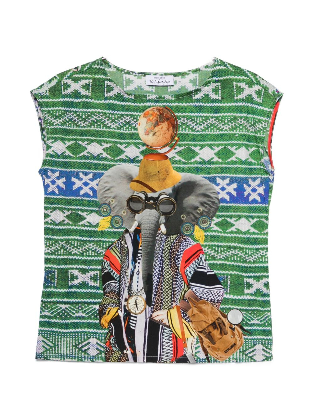 [THE ARTISTYLIST] T-shirts Sleeveless SS26 ELEPHANT TOP COTTON MLT
