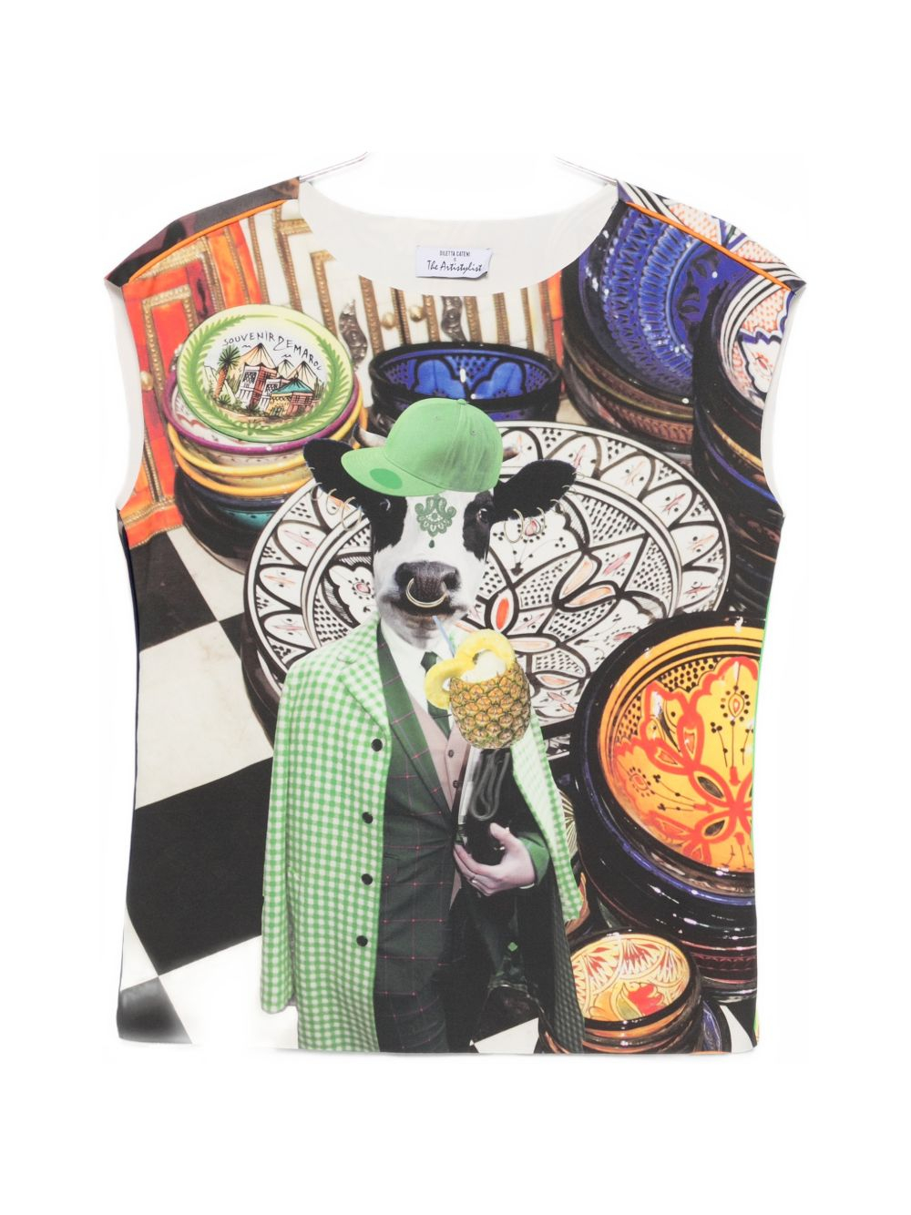 [THE ARTISTYLIST] T-shirts Sleeveless SS26 COW SCUBA TOP MLT