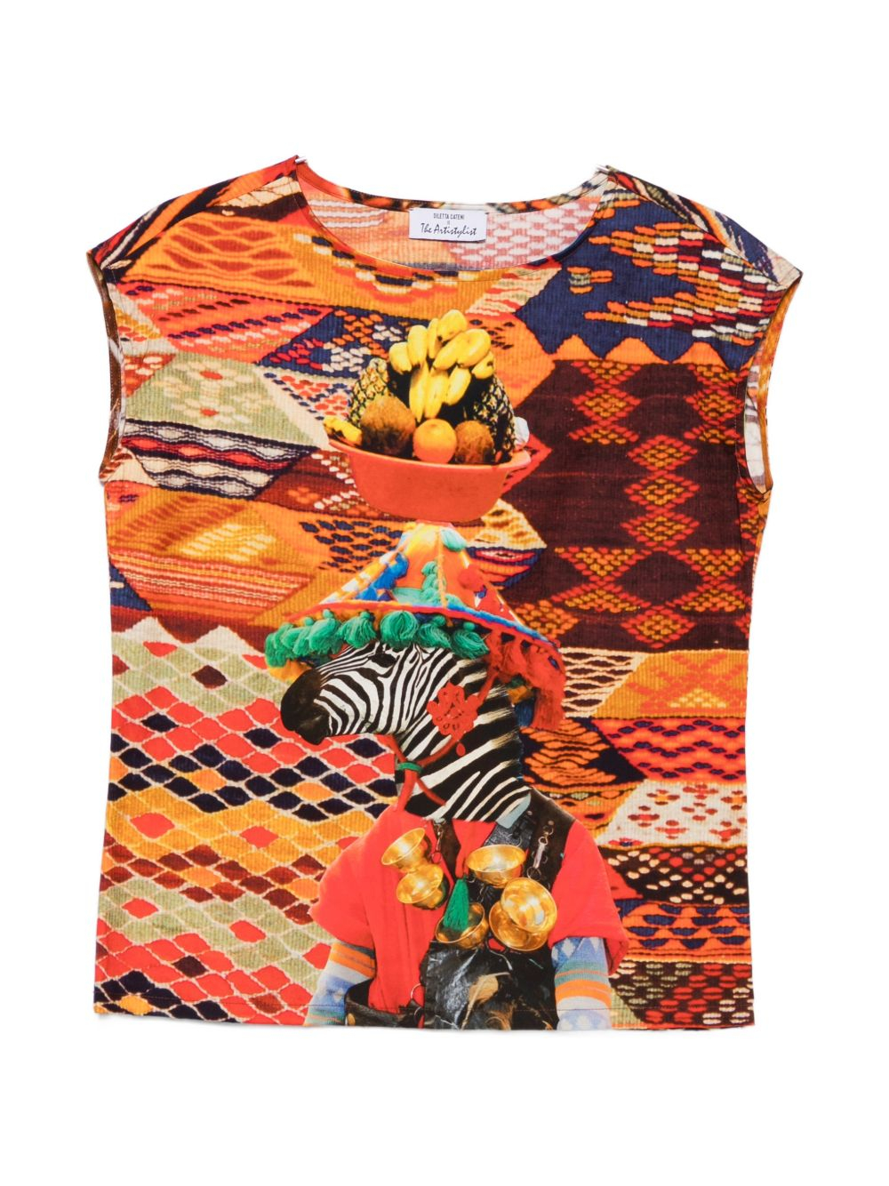 [THE ARTISTYLIST] T-shirts Sleeveless SS26 ZEBRA TOP COTTON MLT