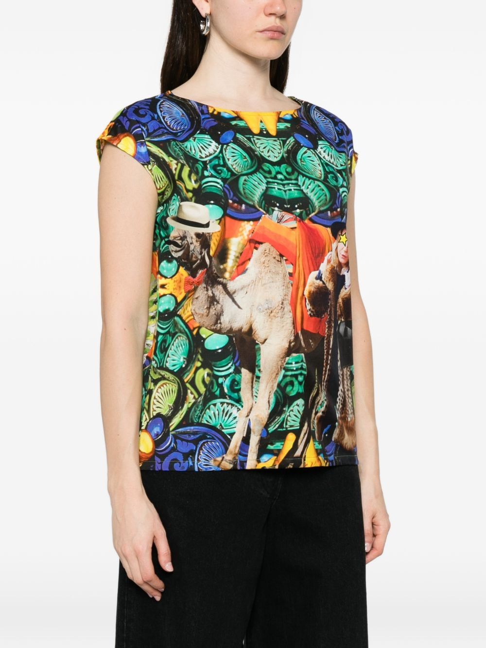 [THE ARTISTYLIST] T-shirts Sleeveless SS26 CAMEL TOP COTTON MLT