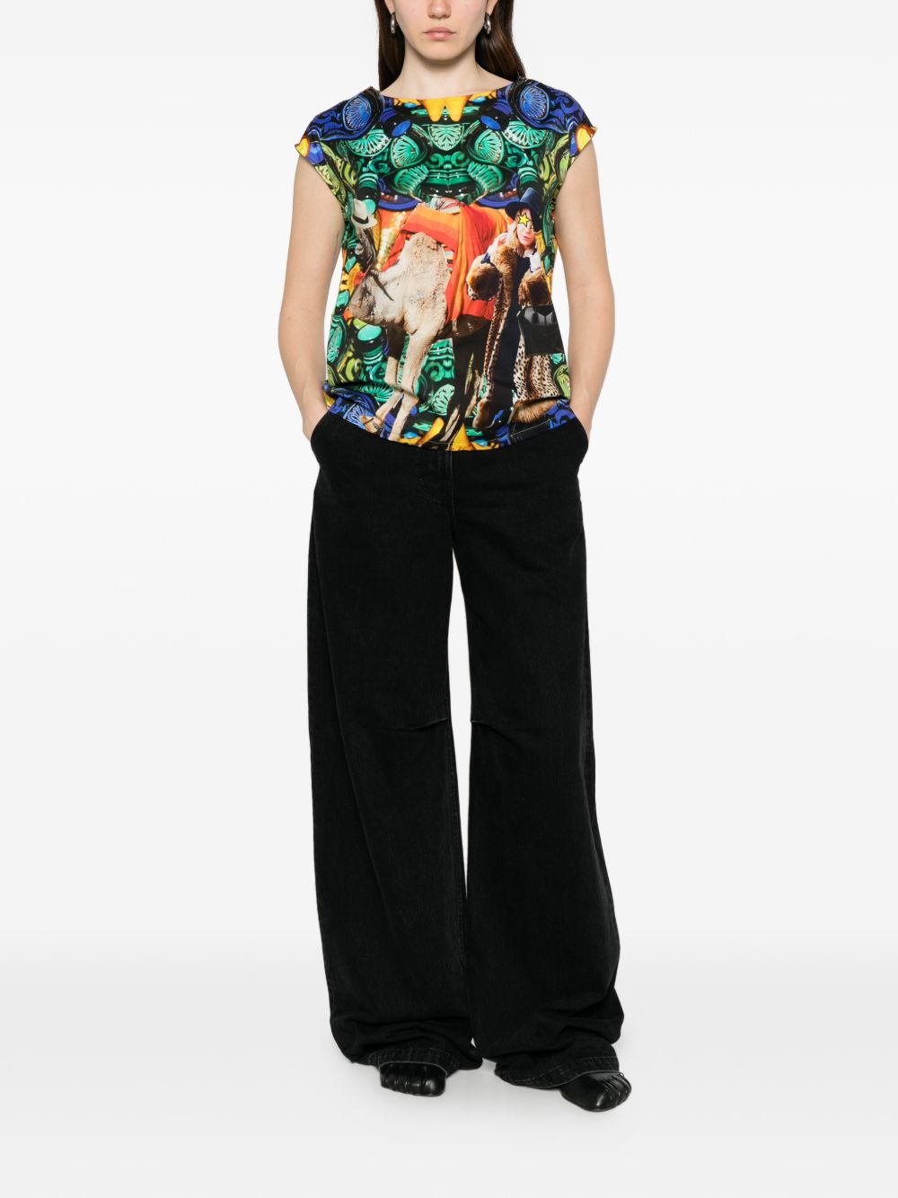 [THE ARTISTYLIST] T-shirts Sleeveless SS26 CAMEL TOP COTTON MLT