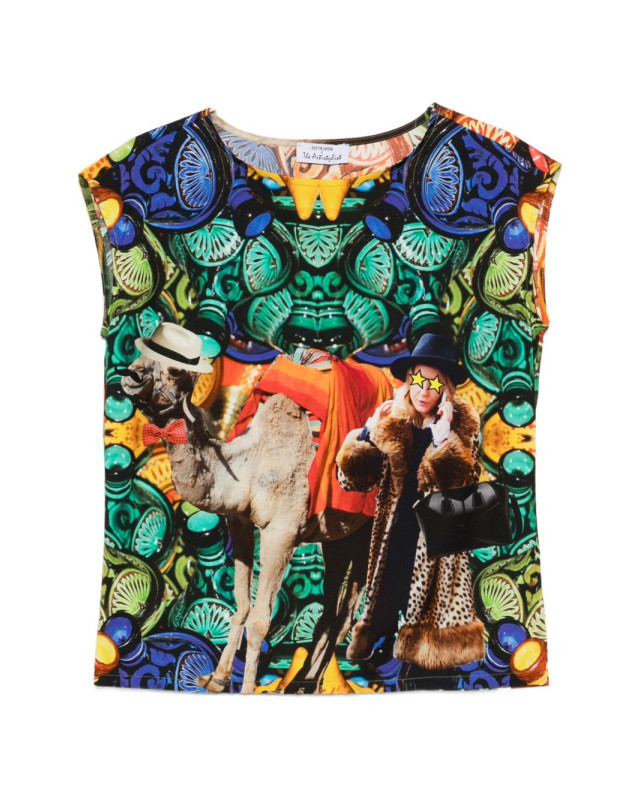 [THE ARTISTYLIST] T-shirts Sleeveless SS26 CAMEL TOP COTTON MLT