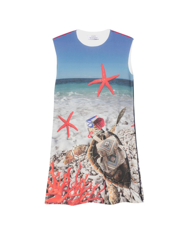 [THE ARTISTYLIST] Sleeveless dress SS26 TURTLE SCUBA DRESS MLT