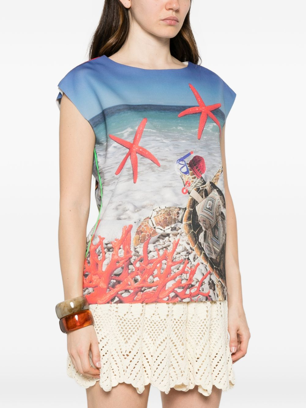 [THE ARTISTYLIST] T-shirts Sleeveless SS26 TURTLE SCUBA TOP MLT