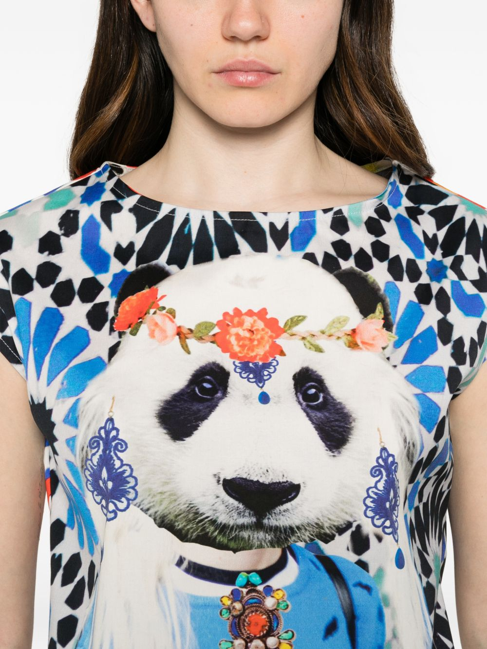 [THE ARTISTYLIST] T-shirts Sleeveless SS26 PANDA TOP COTTON MLT