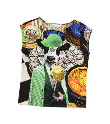 [THE ARTISTYLIST] T-shirts Sleeveless SS26 COW TOP COTTON MLT