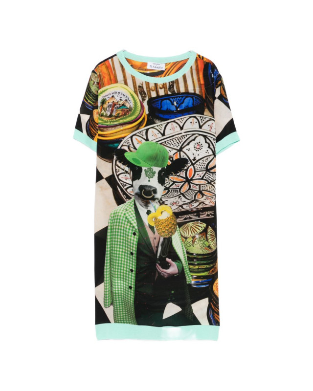 [THE ARTISTYLIST] Short sleeve dress SS26 COW DRESS MLT