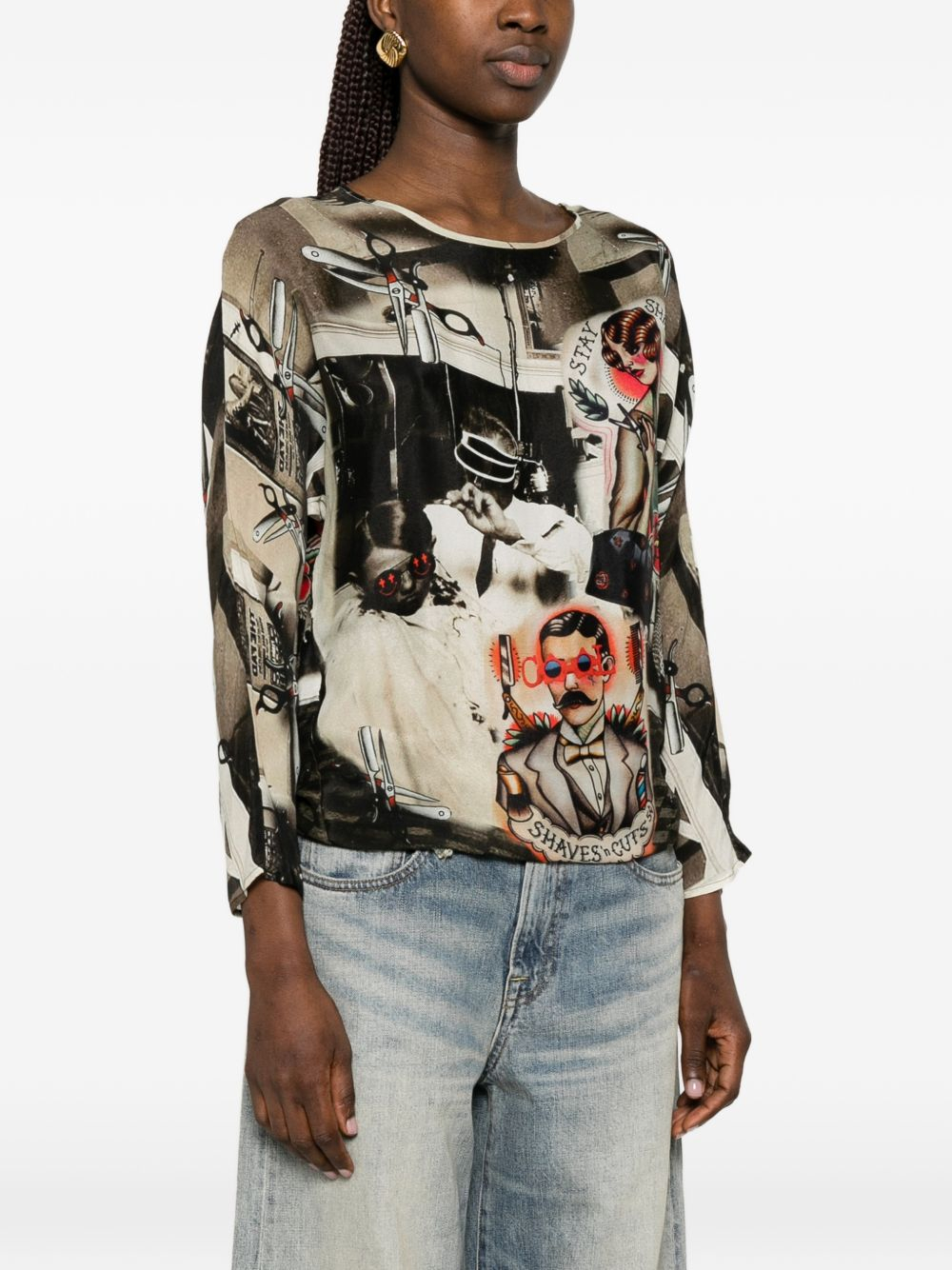 [THE ARTISTYLIST] T-shirts Long Sleeve SS26 BARBER BLOUSE MLT