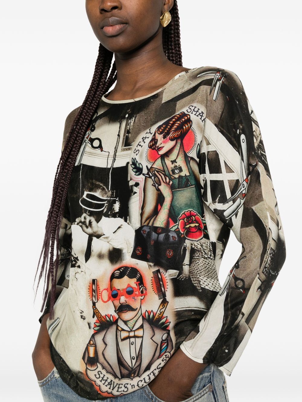 [THE ARTISTYLIST] T-shirts Long Sleeve SS26 BARBER BLOUSE MLT