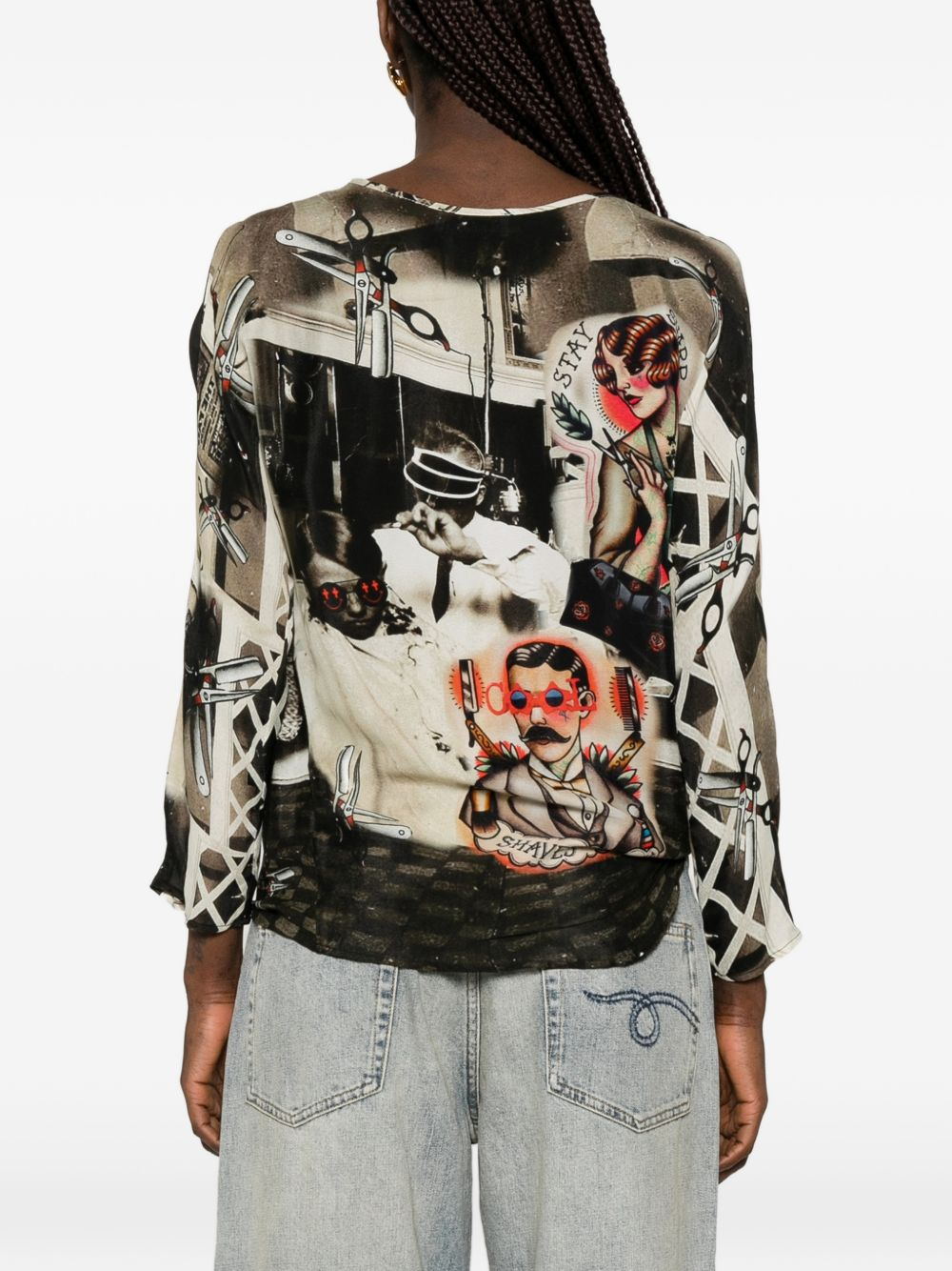 [THE ARTISTYLIST] T-shirts Long Sleeve SS26 BARBER BLOUSE MLT