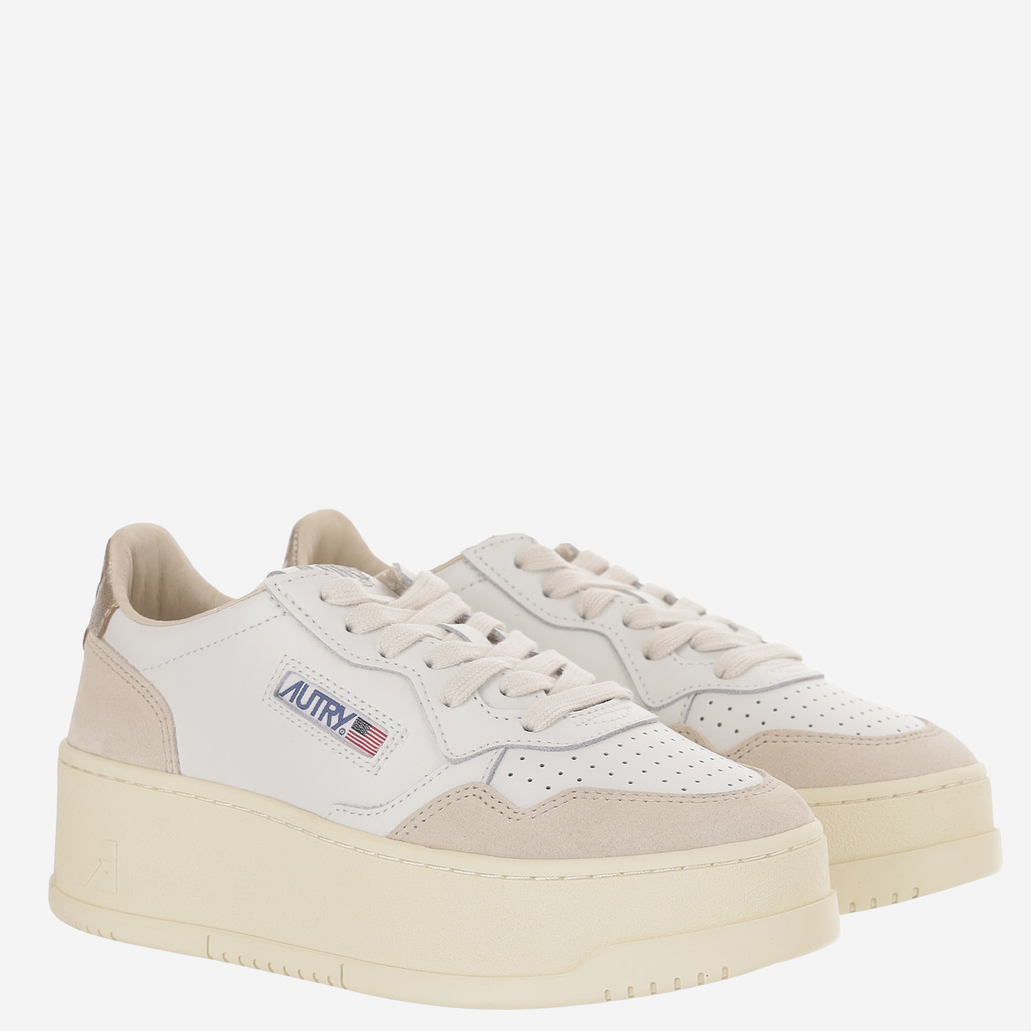 [AUTRY] Sneakers FW26 PTLWLS01LEATSUEDEWHTPLAT