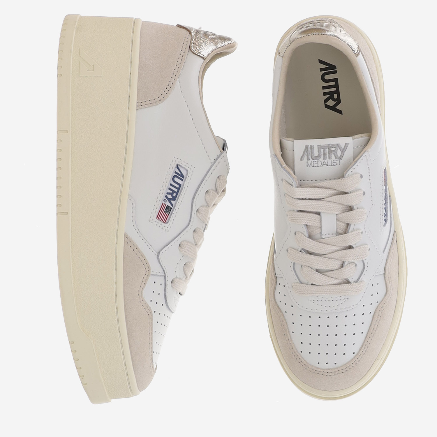[AUTRY] Sneakers FW26 PTLWLS01LEATSUEDEWHTPLAT