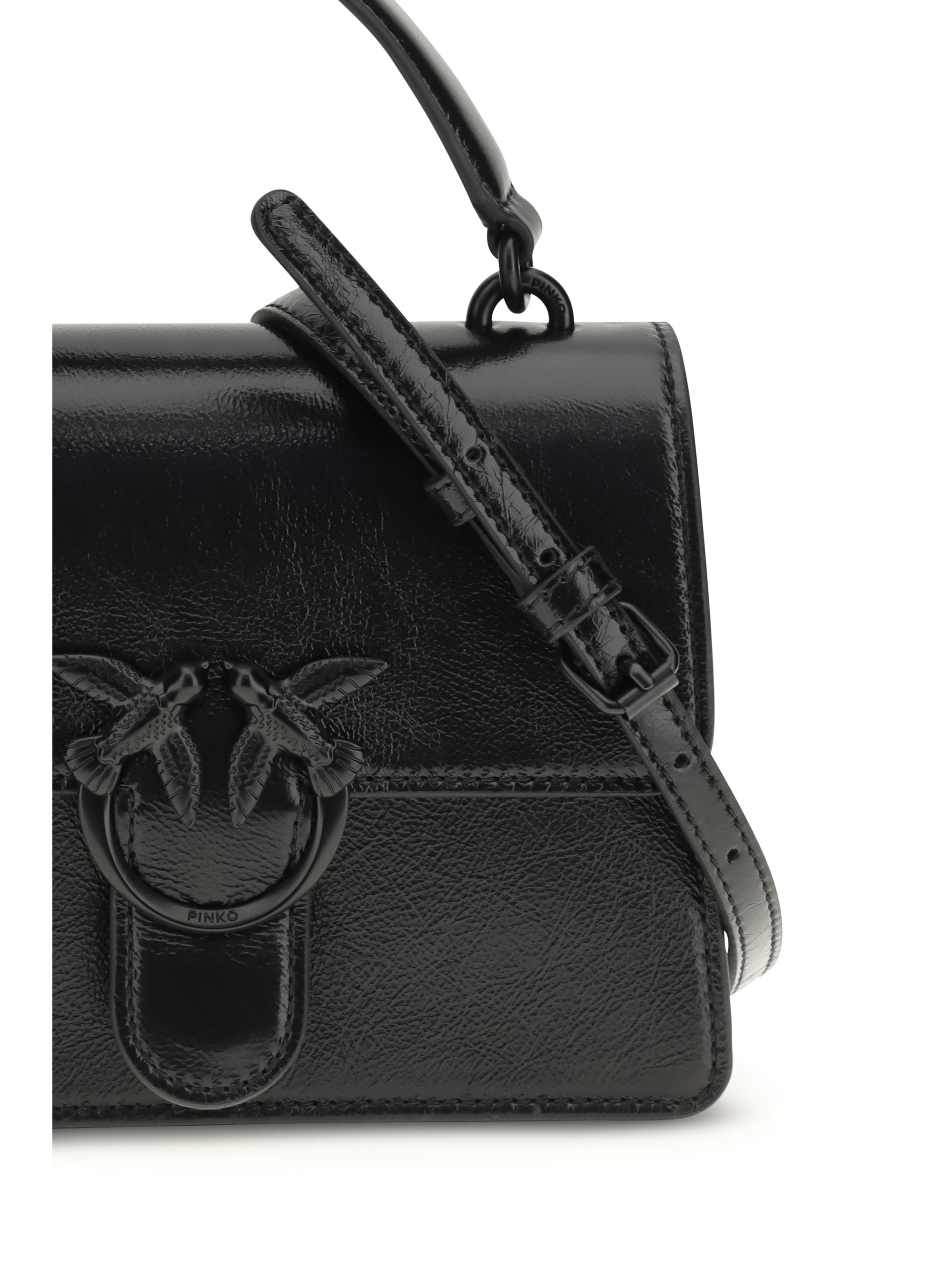 Shiny leather Love One Top mini Handbag