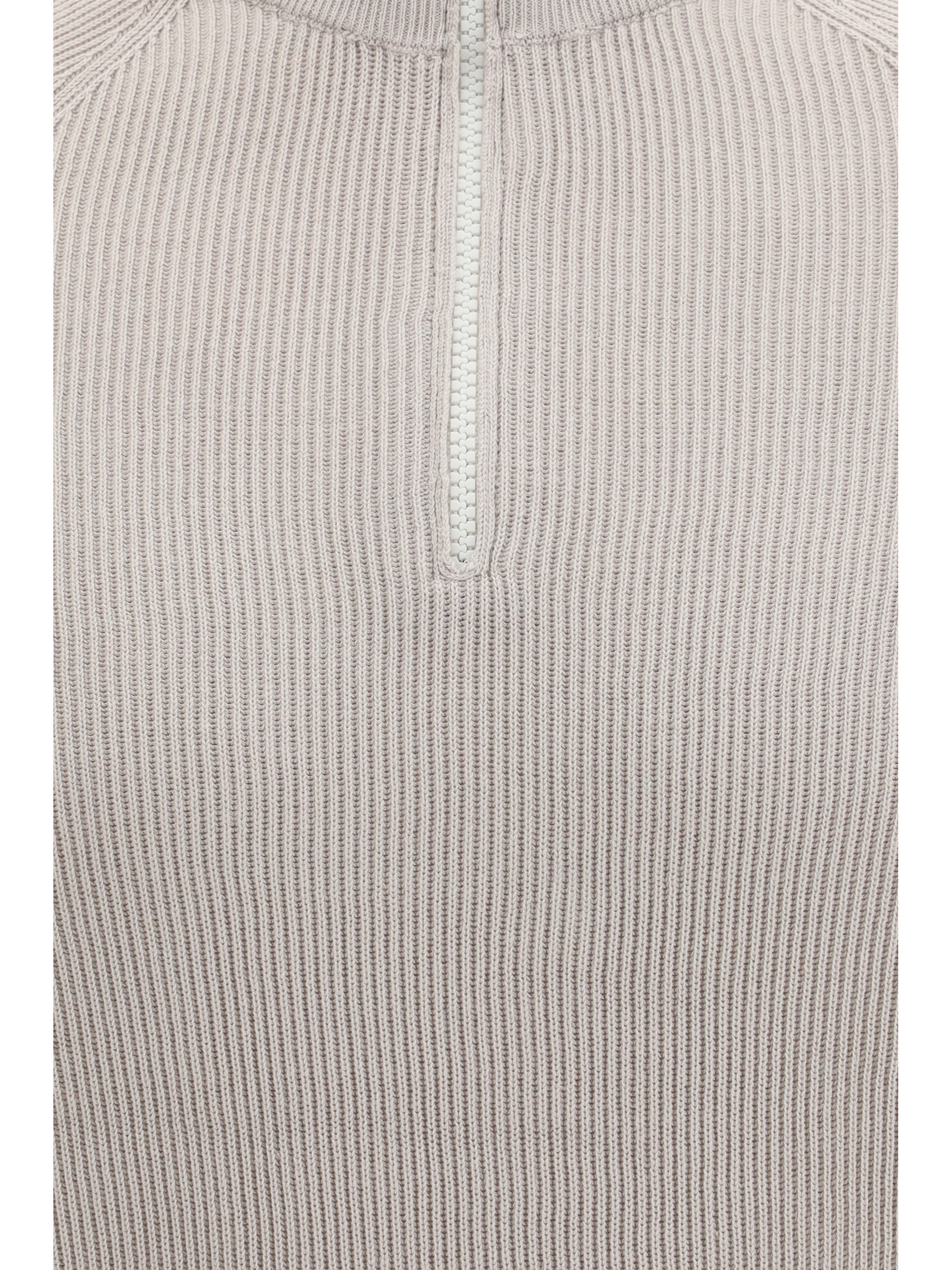 Cotton Sweater with a high neckline
