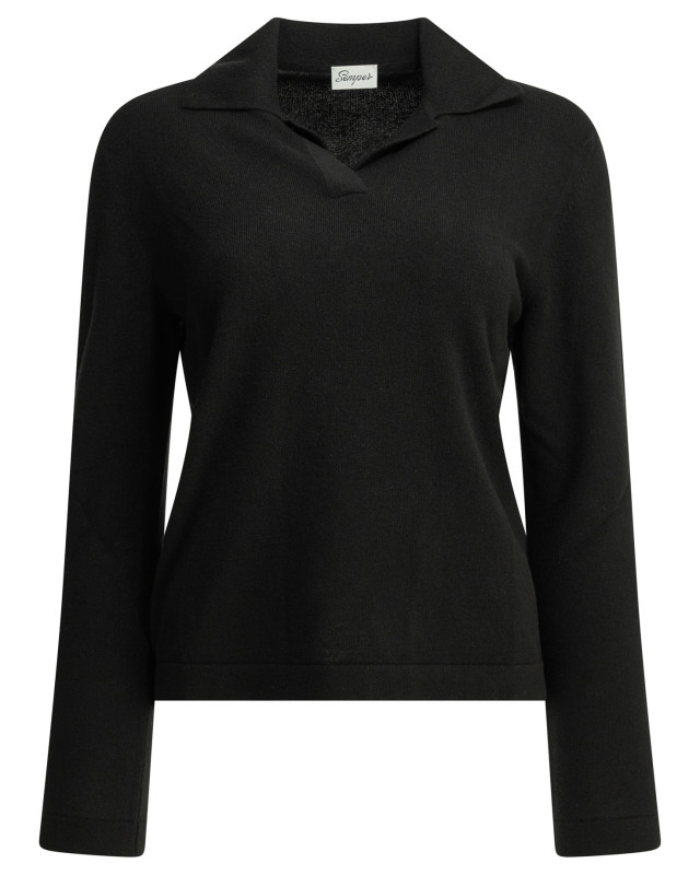 [Semper] Knitwear FW26 WMNPOLOCASHNERO