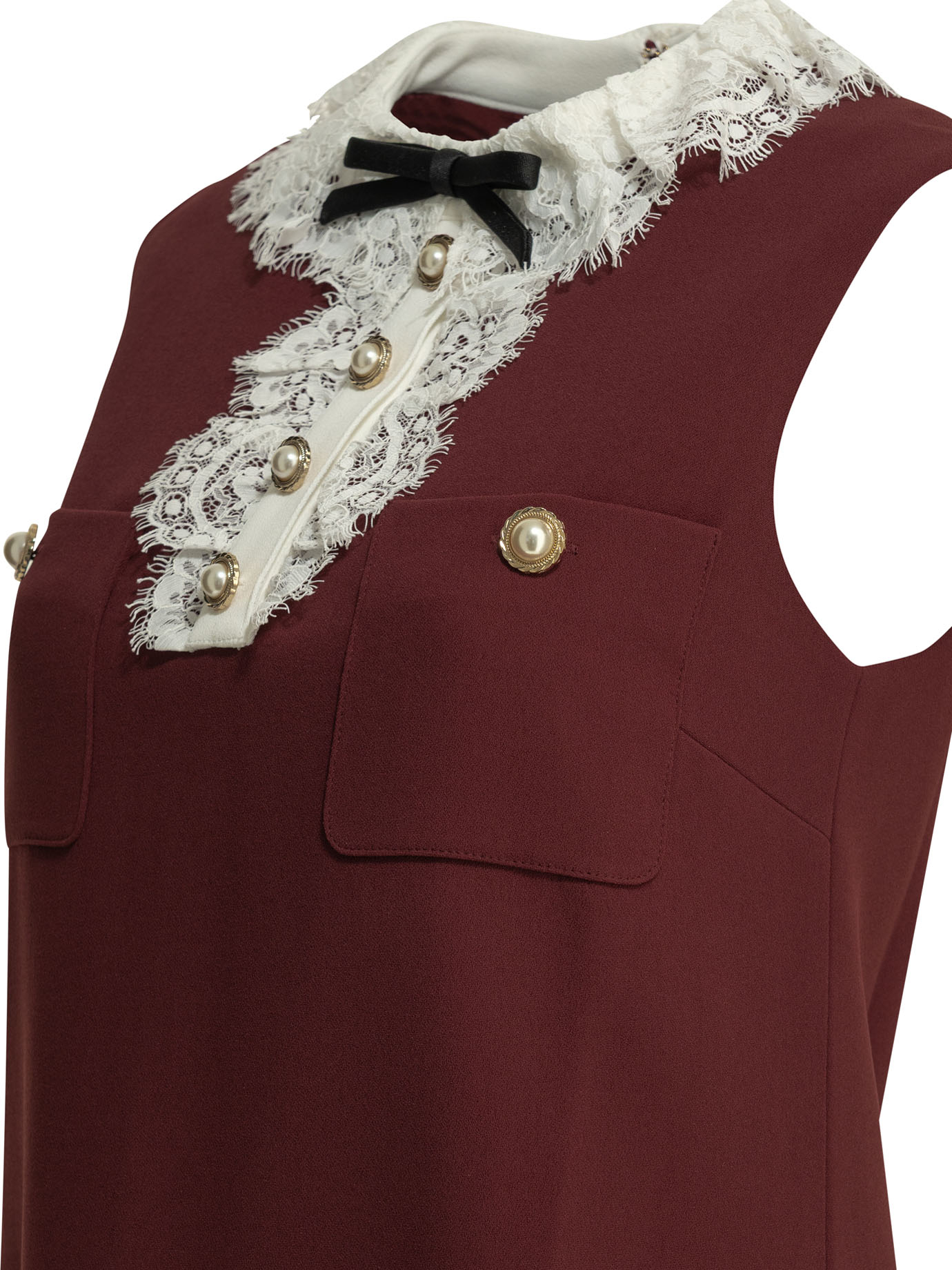 [Self-portrait] Sleeveless dress FW26 PF26-001SB-BUBURGUNDY