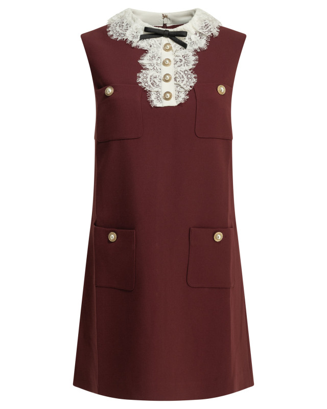 [Self-portrait] Sleeveless dress FW26 PF26-001SB-BUBURGUNDY