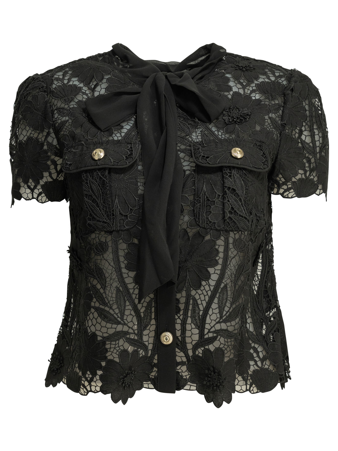 [Self-portrait] Blouse FW26 PF26-111T-BBLACK