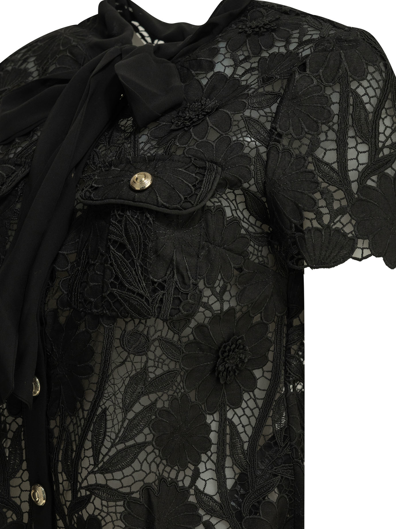 [Self-portrait] Blouse FW26 PF26-111T-BBLACK