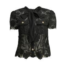 [Self-portrait] Blouse FW26 PF26-111T-BBLACK