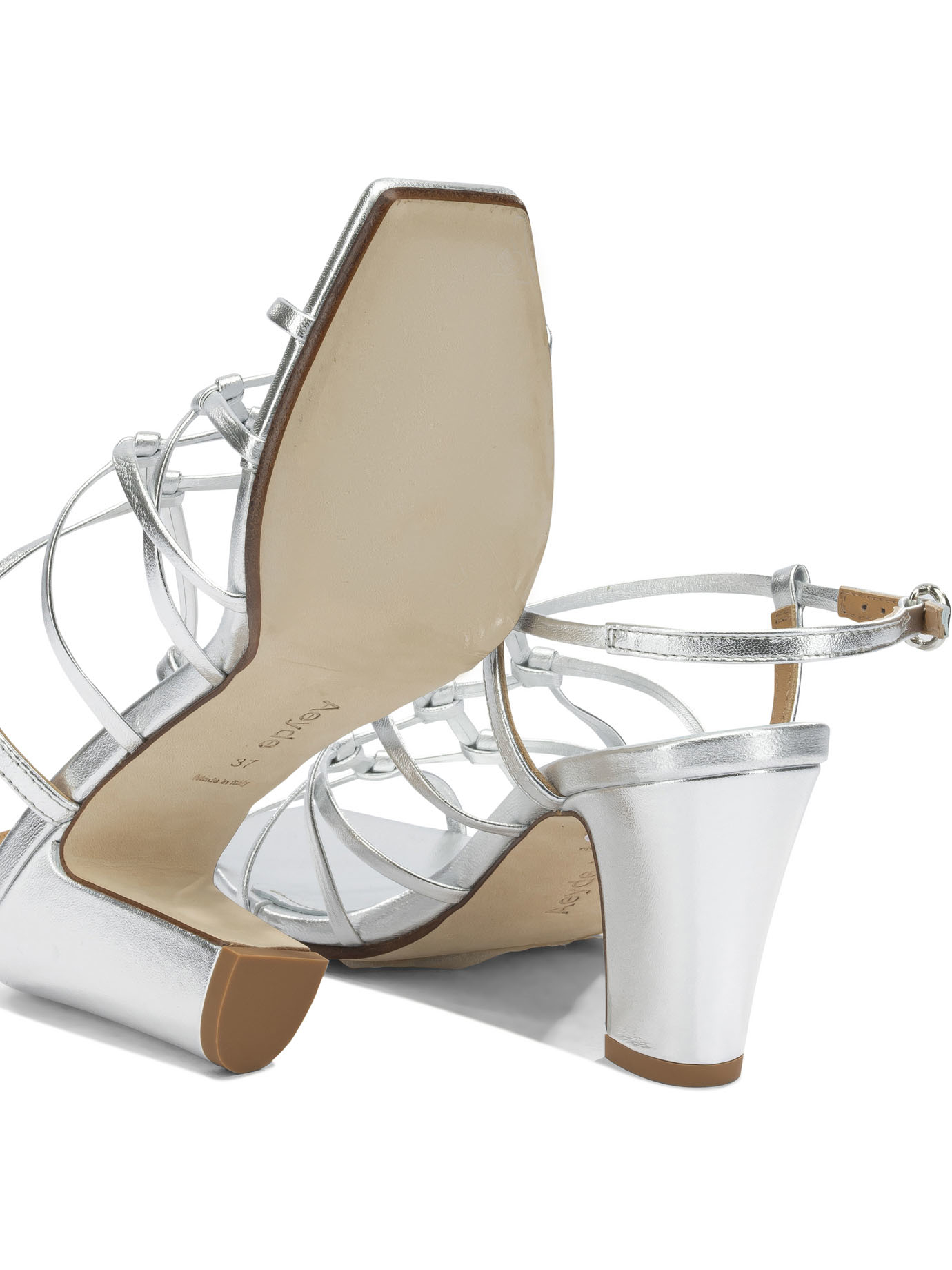 [Aeyde] Sandals FW26 ACACIALAMINATED NAPPA LEATHERSILVER