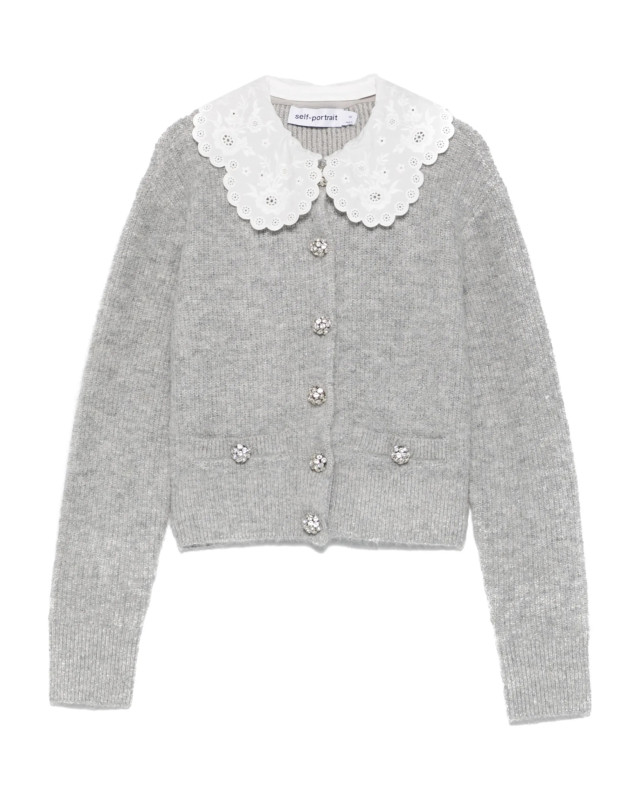 [SELF PORTRAIT] Cardigan SS26 RS26123CGRGREY
