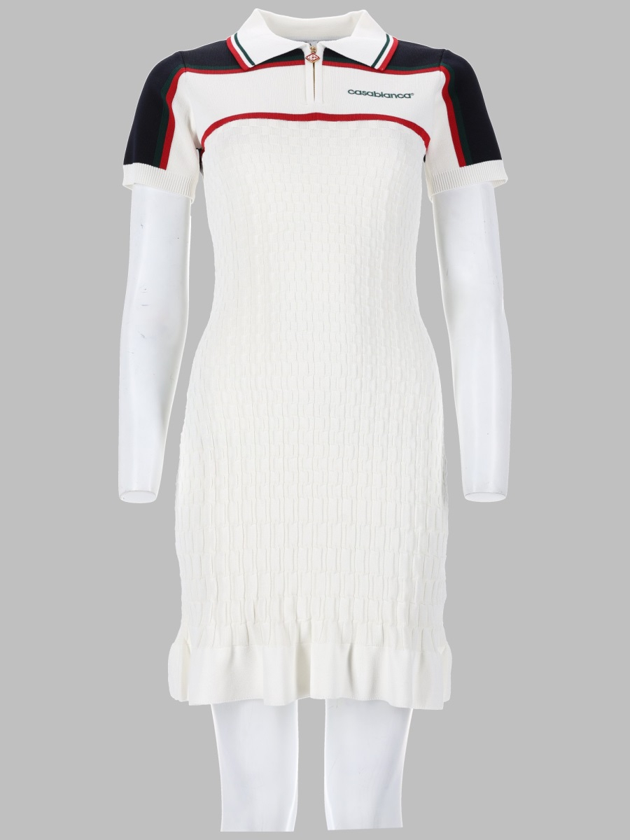 [Casablanca] Short sleeve dress FW26 W-PF26-KW-1570_01WHITE/NAVY