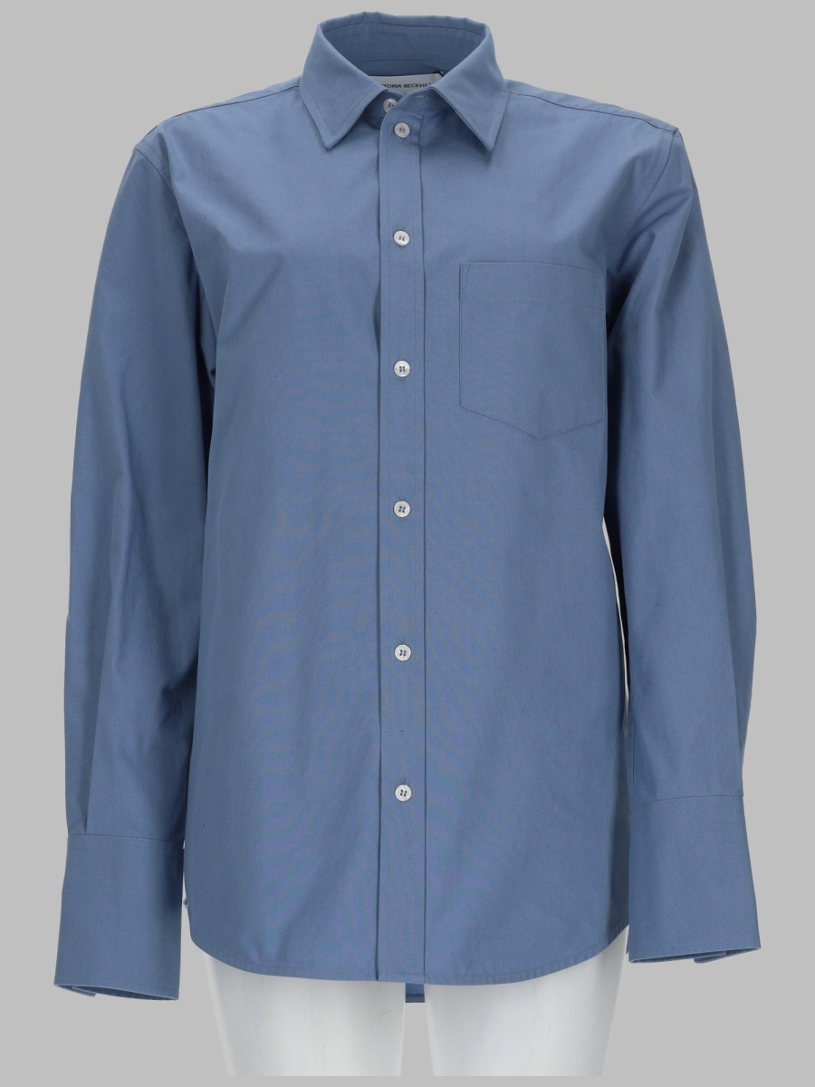 [VICTORIA BECKHAM] Shirts Long Sleeve FW26 1326WSH007513A_OCEANMIST