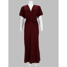 [VICTORIA BECKHAM] Short sleeve dress FW26 1226WDR005195D_BURGUNDY