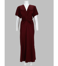 [VICTORIA BECKHAM] Short sleeve dress FW26 1226WDR005195D_BURGUNDY