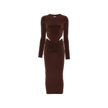 [THE ANDAMANE] Long sleeve dress FW26 T200165A TJP199 DKBRO