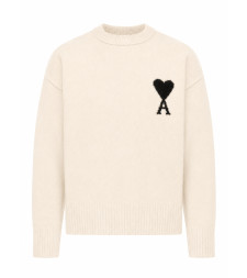 [Ami Paris] Knitwear FW26 UKS838018151 ECRU NOIR