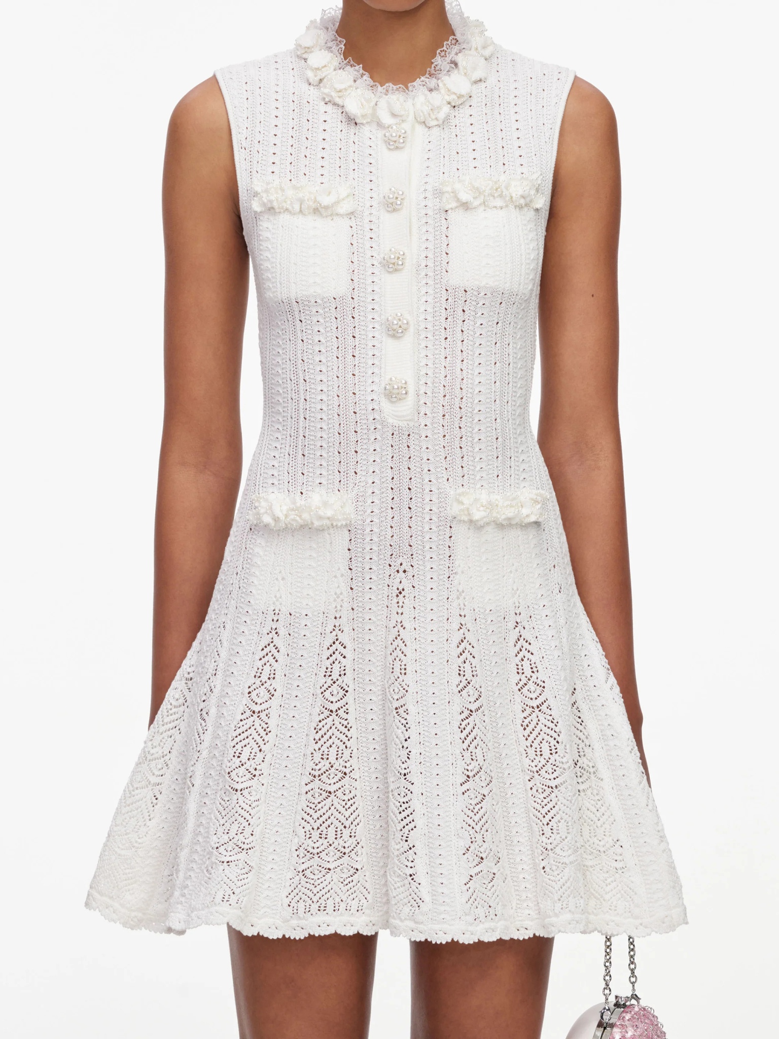 [SELF PORTRAIT] Sleeveless dress FW26 AW26094SBWWHITE