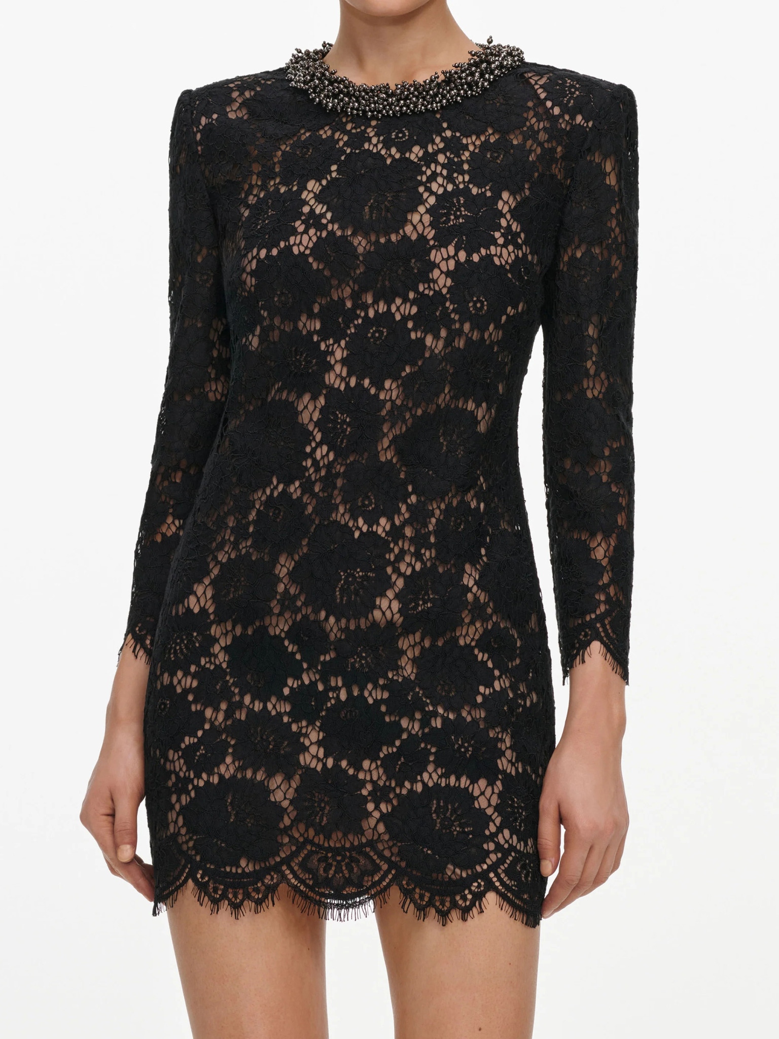 [SELF PORTRAIT] Long sleeve dress FW26 AW26045SBBLACK