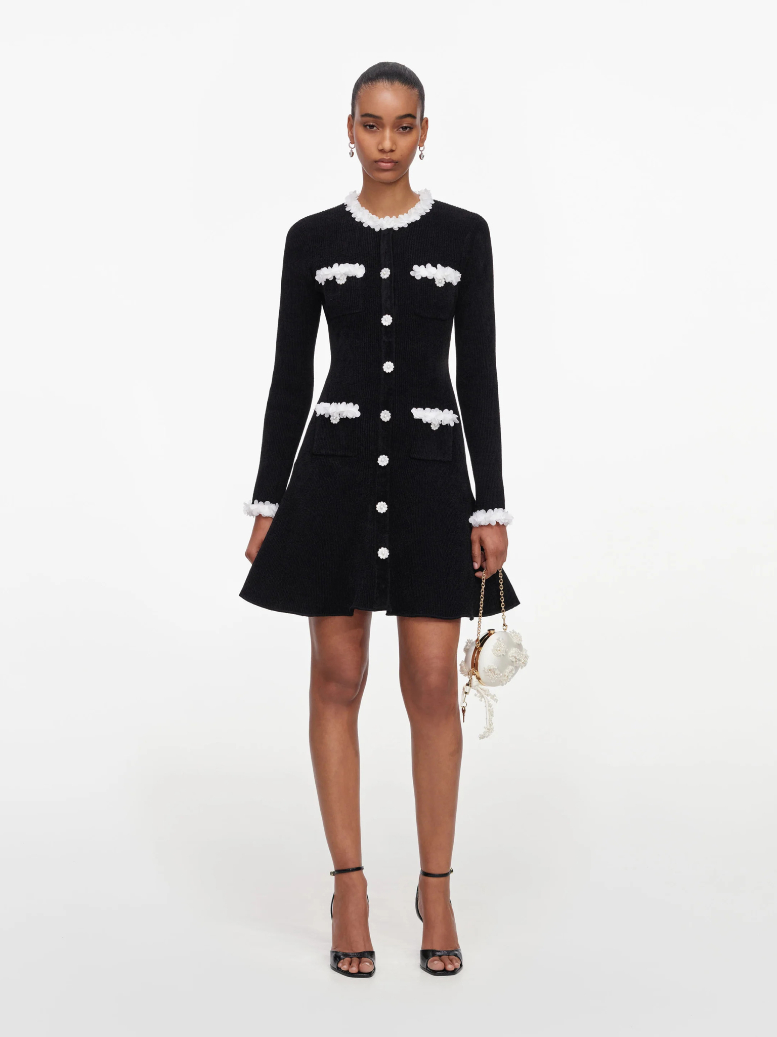 [SELF PORTRAIT] Long sleeve dress FW26 AW26099SBBLACK