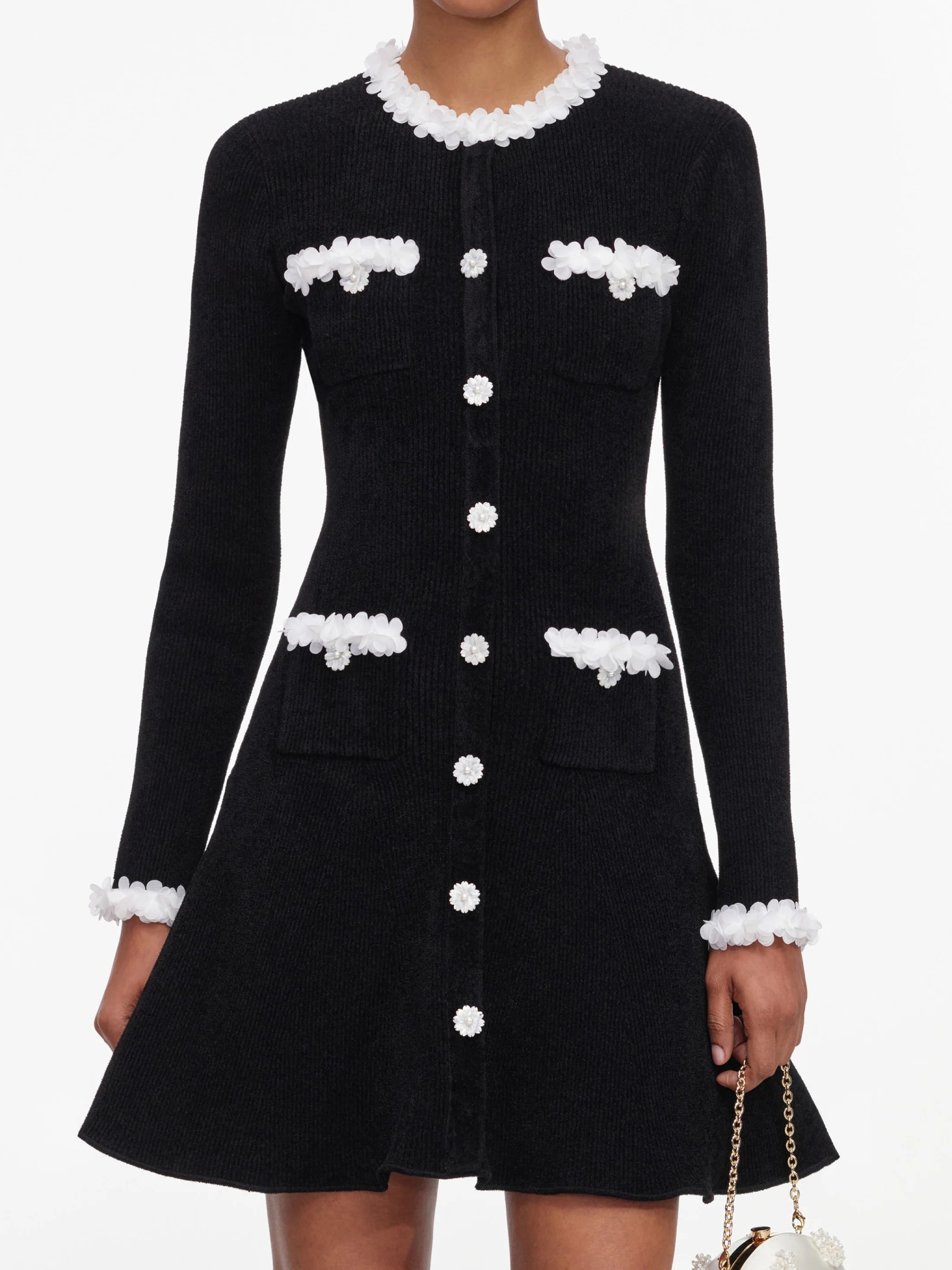 [SELF PORTRAIT] Long sleeve dress FW26 AW26099SBBLACK
