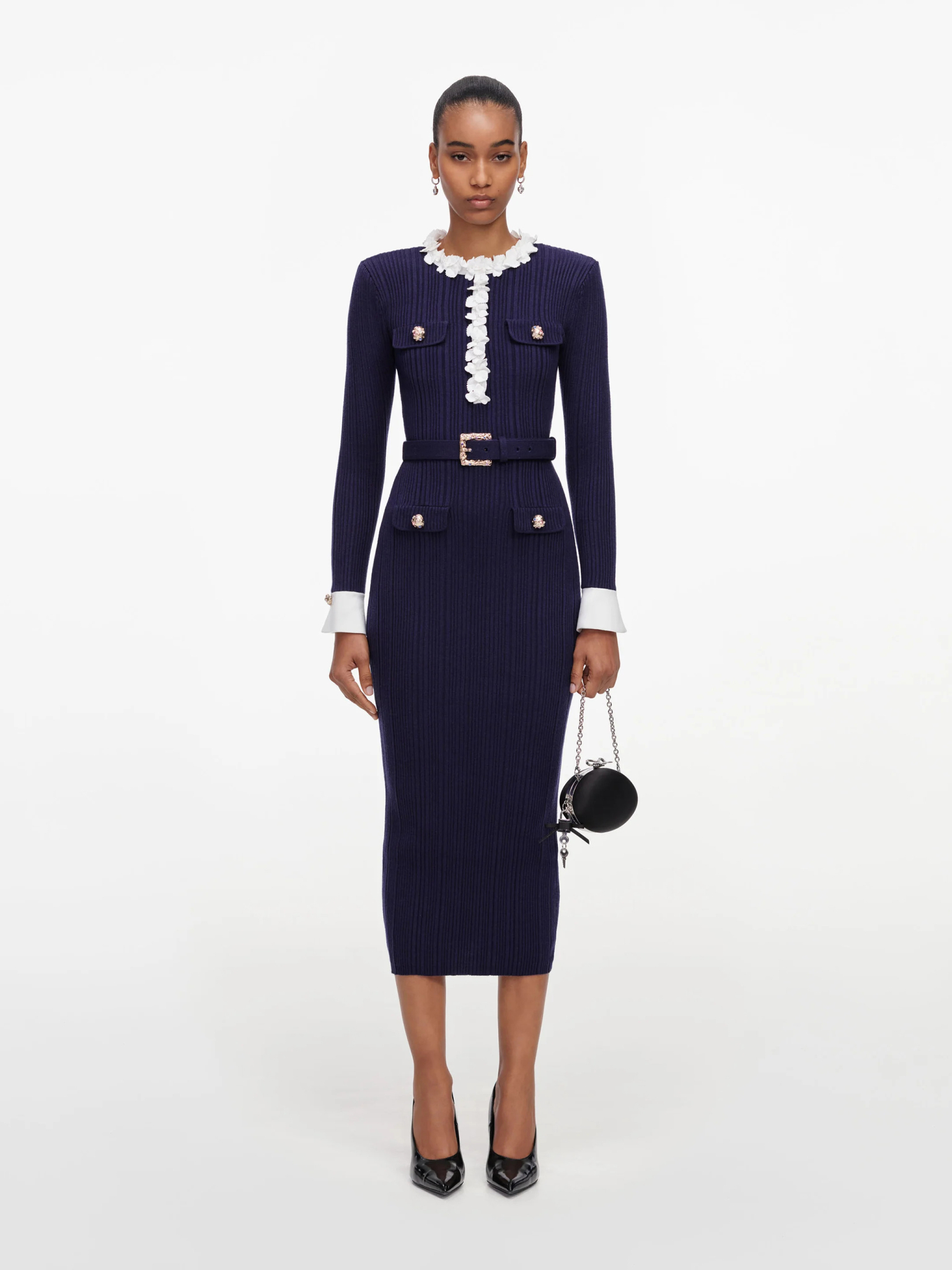 [SELF PORTRAIT] Long sleeve dress FW26 AW26101MNNAVY