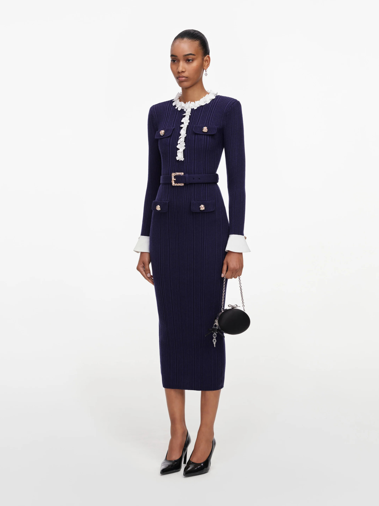 [SELF PORTRAIT] Long sleeve dress FW26 AW26101MNNAVY