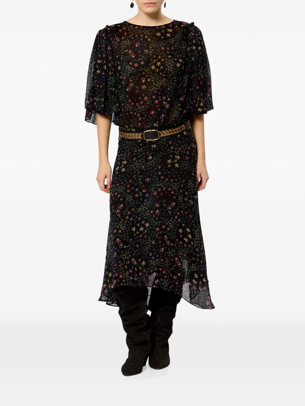 [Marant Etoile] Short sleeve dress FW26 RO1111FAD3J01E01BK