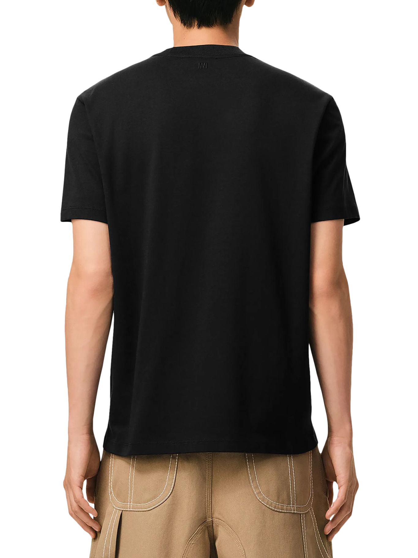[Ami Paris] T-shirts Short Sleeve FW26 HTS346724045 NOIR BLANC CREME